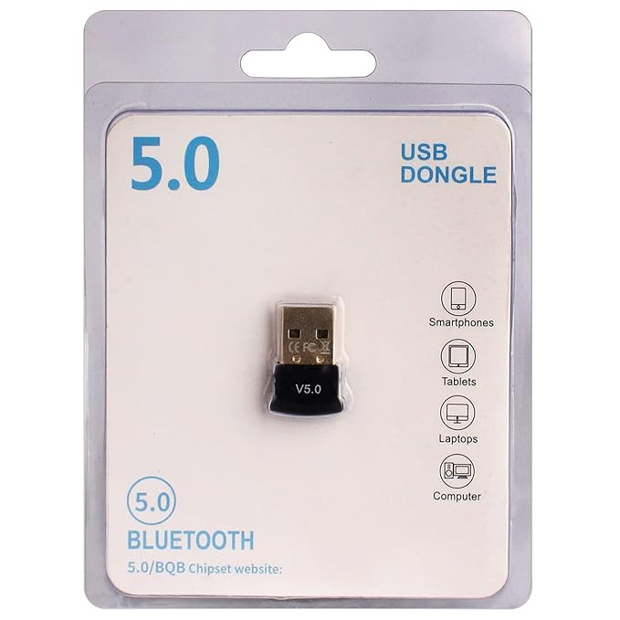 Sellingal GENERIC Ultra-Mini Bluetooth CSR 5.0 USB Dongle Adapter for Windows Computer (Black:Golden)