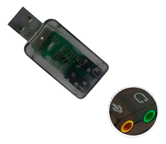 Tarjeta De Sonido Usb 5.1. Audífonos Y Micrófono 3.5mm Ezi